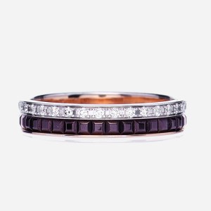 product image of BOUCHERON 18K Pink White Gold PVD Diamond Quatre Classique Wedding Band Ring FASHIONPHILE