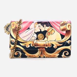 product image of VERSACE X DISNEY Nappa Cinderella Print Chain Wallet at FASHIONPHILE