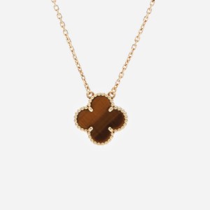 product image of Van Cleef & Arpels Tiger Eye Alhambra Pendant necklace available at FASHIONPHILE