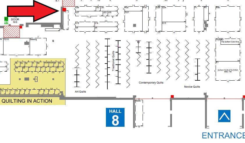 Map to find Sewing Patterns by Mrs H at Festival of Quilts